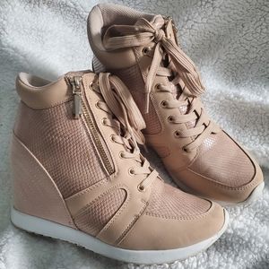 Just Fab Pink Sneaker Heels